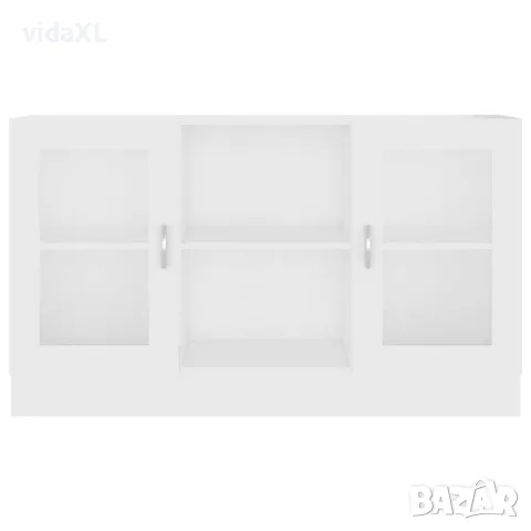 vidaXL Шкаф витрина, бял, 120x30,5x70 см, инженерно дърво, снимка 5 - Бюфети - 56147835