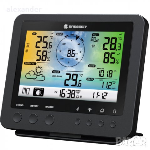 BRESSER WIFI Метеорологична станция с 5 в 1 външен сензор и цветен дисплей	, снимка 2 - Друга електроника - 34416923