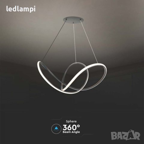 LED Полилей 50W Черен Топло Бяла Светлина, снимка 2 - Полилеи - 41678703