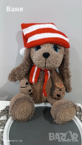 Ръчно плетено кученце, снимка 4 - Плюшени играчки - 47874809