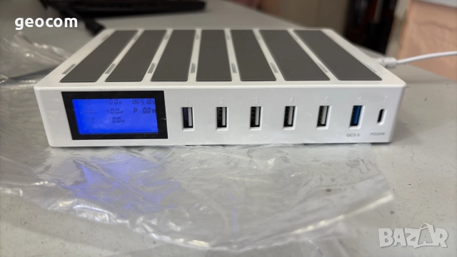 Смарт зарядна станция за 7бр телефони и таблети (70W, QC3.0), снимка 8 - Друга електроника - 51690730