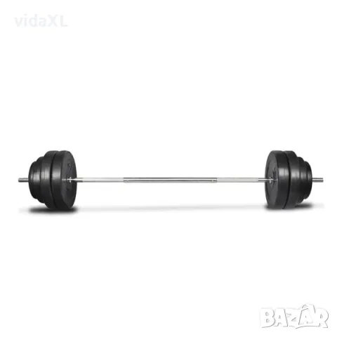 vidaXL Комплект щанги с тежести 60 кг（SKU: 90372）, снимка 2 - Фитнес уреди - 56077376