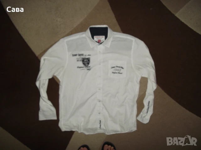 Ризи CAMP DAVID  мъжки,Л-ХЛ  /бяла,зелено каре/, снимка 7 - Ризи - 39049233