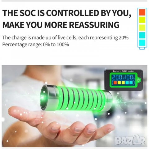 Волтметър за батерии Peacefair PZEM-009 / DC 8-100V, снимка 6 - Друга електроника - 40215230