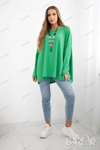Oversize дамска блуза с колие, 8цвята , снимка 3 - Блузи с дълъг ръкав и пуловери - 48831218