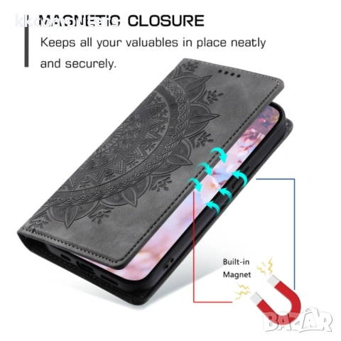 Google Pixel 9 Pro XL Totem Embossed Wallet Кожен Калъф и Протектор, снимка 11 - Калъфи, кейсове - 53097862