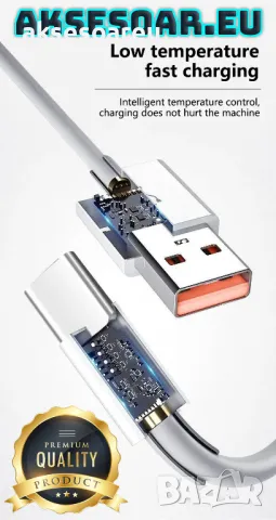 Супер Бърз 2 м. заряден кабел 120 W 10 A USB Type C бързо зареждане зарядно за Xiaomi Samsung Huawei, снимка 10 - Резервни части за телефони - 48053015