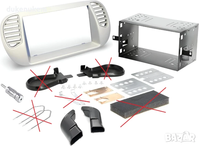 НОВ! Двоен монтажен комплект за радио 2 DIN за Fiat 500