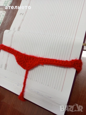 книгоразделител плетена прашка, забавен подарък за любителите на книги ,плетиво, снимка 2 - Детски книжки - 53643755