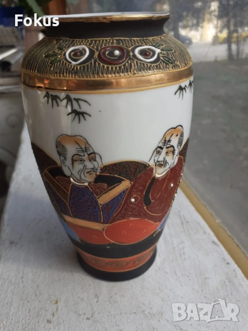Ваза Сатцума Япония "Nippon Tokusei" поизв.преди 2 св. война, снимка 3 - Антикварни и старинни предмети - 53388626