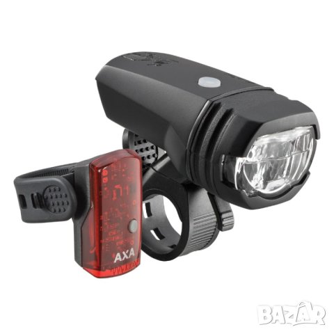 Комплект Usb Светлини За Велосипед Axa Greenline 50 Lux С Мощни Светодиоди За Подобрена Видимост