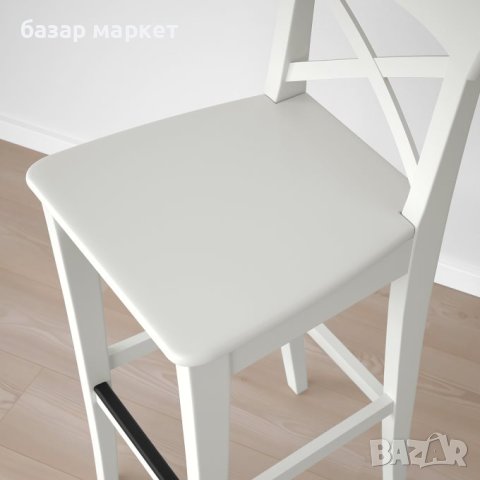 Бял бар стол Инголф 74 см на Икея, снимка 5 - Столове - 42162653