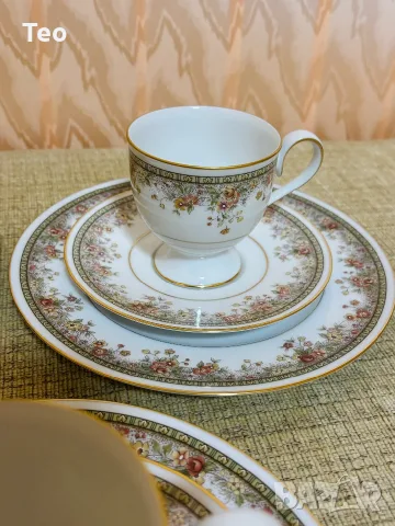 Елегантен, класически порцеланов сервиз за кафе/ чай на Noritake Ireland от 18 части, снимка 10 - Антикварни и старинни предмети - 55961922