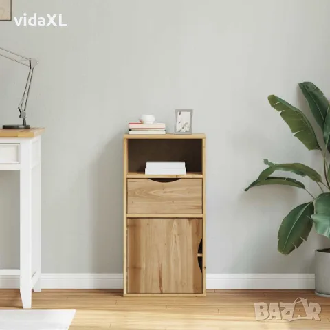 vidaXL Страничен шкаф с чекмедже ODDA 40x24x79cm масивна дървесина бор, снимка 3 - Бюфети - 56147516