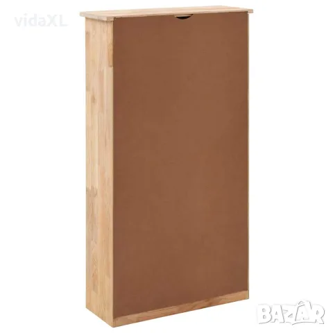 vidaXL Шкаф за съхранение на обувки, 55x20x104 cм, орехово дърво масив, снимка 3 - Шкафове - 56146467