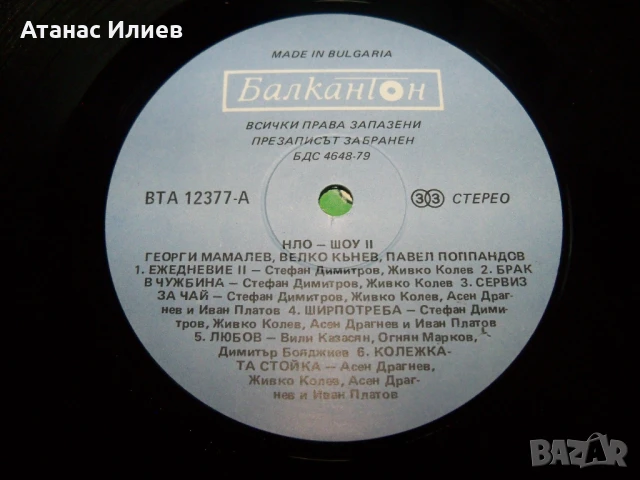 НЛО – Шоу II , Балкантон – ВТА 12377 , 1988г., снимка 4 - Грамофонни плочи - 50978304