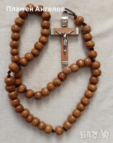 Стара молитвена броеница от дървени мъниста , снимка 8 - Антикварни и старинни предмети - 53751974
