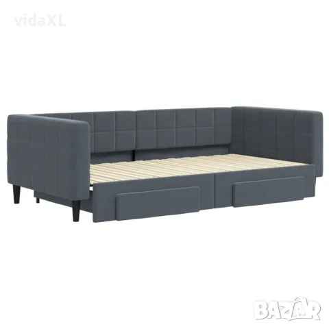 vidaXL Дневно легло с уширение и чекмеджета, без матрак, 100x200 см, снимка 3 - Спални и легла - 56146773