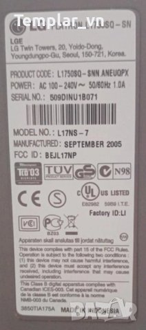 LCD LG L1750SQ 17'' 1280 x 1024, снимка 2 - Монитори - 50847128
