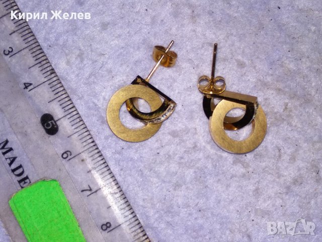 ЕФЕКТНИ МНОГО КРАСИВИ ФИНИ ПОЗЛАТЕНИ ФЕШЪН АРТ ОБЕЦИ с ИСКРЯЩИ ЦИРКОНИ и БЯЛ ЕМАЙЛ 38471, снимка 8 - Обеци - 41483759