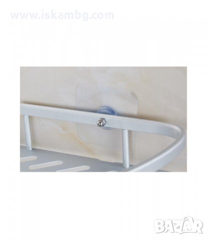 ЪГЛОВА ЕТАЖЕРКА ЗА БАНЯ НА 1 НИВО С ДВОЙНО ЗАЛЕПВАНЕ, ХРОМ - код 25002, снимка 4 - Други стоки за дома - 33938208