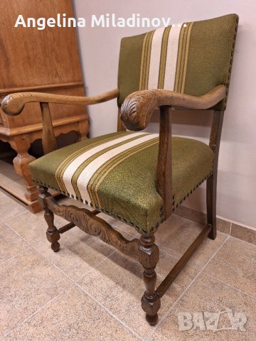 винтидж стол с дърворезба , снимка 3 - Столове - 44326968