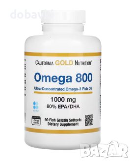 California Gold Nutrition, Omega 800 Pharmaceutical Grade Fish Oil, 80% EPA/DHA 1,000 mg 90 Softgels, снимка 1 - Хранителни добавки - 44229629