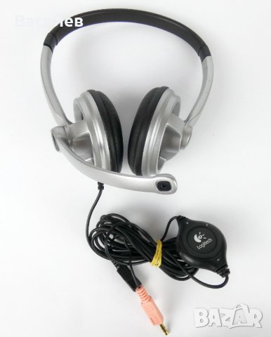 Геймърски слушалки с микрофон LOGITECH + USB външна звукова карта LOGITECH