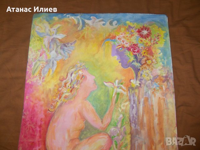 "Разговор" красива картина на художничката Десислава Илиева, снимка 6 - Картини - 38817546