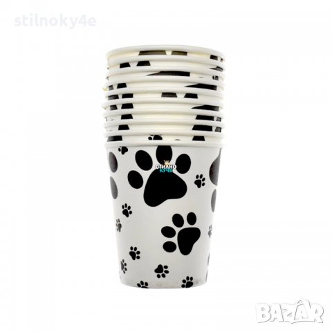 Парти чаши за рожден ден на домашен любимец с принт на лапички Аксесоари за рожден ден на куче/коте, снимка 2 - За кучета - 38652055