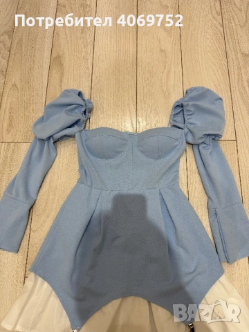 Дамска рокля в синьо М/Л размер, снимка 6 - Рокли - 53369178