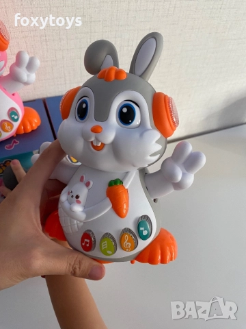 Танцуващо зайче с музика и светлина, снимка 5 - Музикални играчки - 51699920