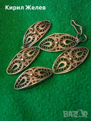 ФИЛИГРАННА СРЕБЪРНА ВЪЗРОЖДЕНСКА ГРИВНА 19 ВЕК СРЕБРО с ГРАНУЛАЦИЯ НАКИТ за НОСИЯ 22244