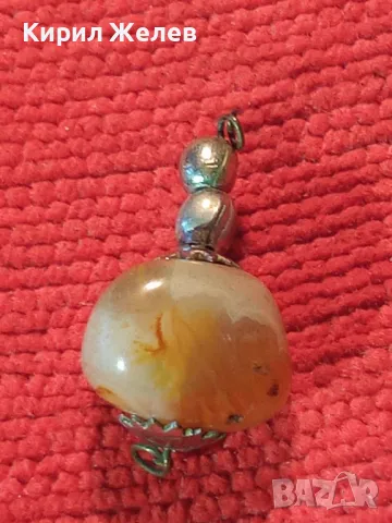 СТАР НАКИТ РЕТРО МЕДАЛЬОН ПОСРЕБРЕН с КАРНЕОЛ 10702, снимка 8 - Антикварни и старинни предмети - 35596741