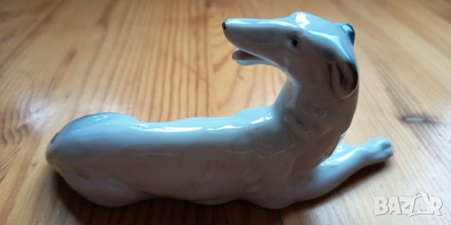 Порцеланова фигура на руски вълкодав (борзой), снимка 2 - Колекции - 53224316