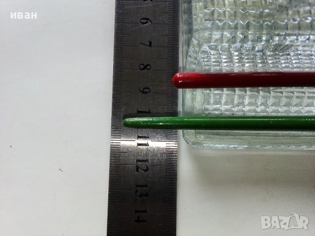 Стара стъклена мастилница + две писалки, снимка 7 - Антикварни и старинни предмети - 50486607