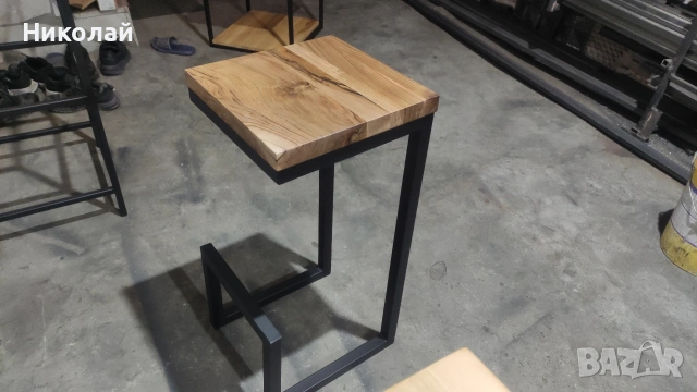 дизайнерски бар столове масив и желязо , снимка 11 - Столове - 53556143