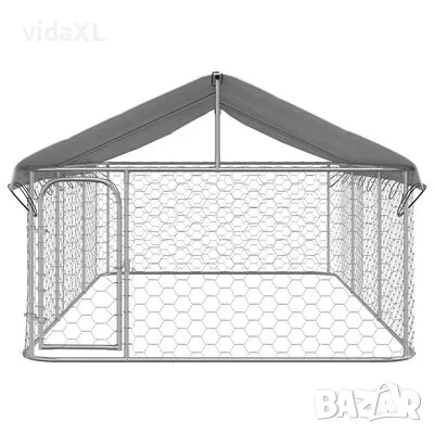 vidaXL Дворна клетка за кучета с покрив, 400x200x150 см（SKU:171499）, снимка 3 - Други стоки за животни - 49362705