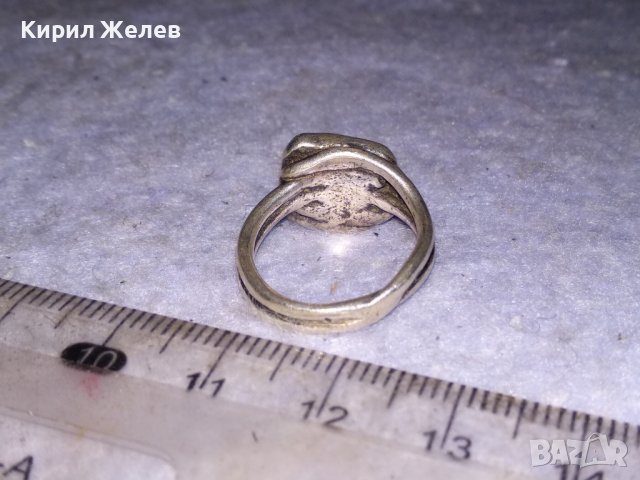 КРАСИВ АРТ НУВО СРЕБЪРЕН ПРЪСТЕН ВИСОКА ПРОБА СРЕБРО Стара ИЗЯЩНА РЪЧНА МАЙСТОРСКА ИЗРАБОТКА 38536, снимка 7 - Антикварни и старинни предмети - 41450892