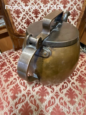 Античен стар масивен меден чайник, снимка 6 - Други ценни предмети - 53247080