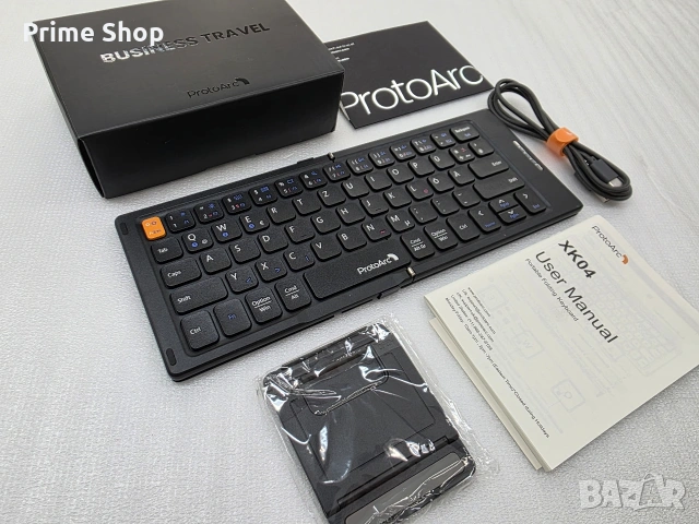 Сгъваема Bluetooth клавиатура ProtoArc XK04, 3 BT канала + стойка за телефон, снимка 14 - Клавиатури и мишки - 53541610