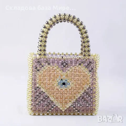 Ръчно изработена чанта перлена мъниста, 15x9x17x6.5 сантиметра , снимка 1