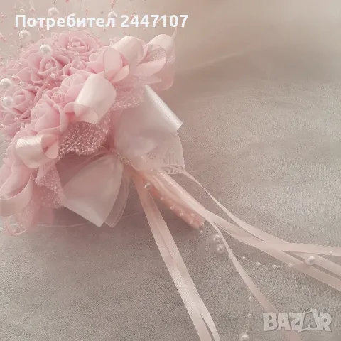 Сватбен букет, снимка 3 - Сватбени аксесоари - 49229791