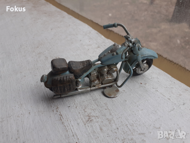 Мотор стара ламаринена играчка модел макет син за колекция, снимка 3 - Антикварни и старинни предмети - 36141632