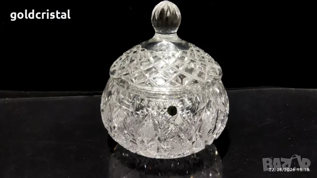 кристална бонбониера захарница , снимка 3 - Антикварни и старинни предмети - 55780540