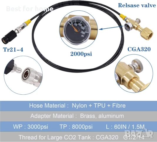 MONKEMON  Маркуч за газирано.- директен адаптер за бутилка с CO2, снимка 3 - Други - 50685041