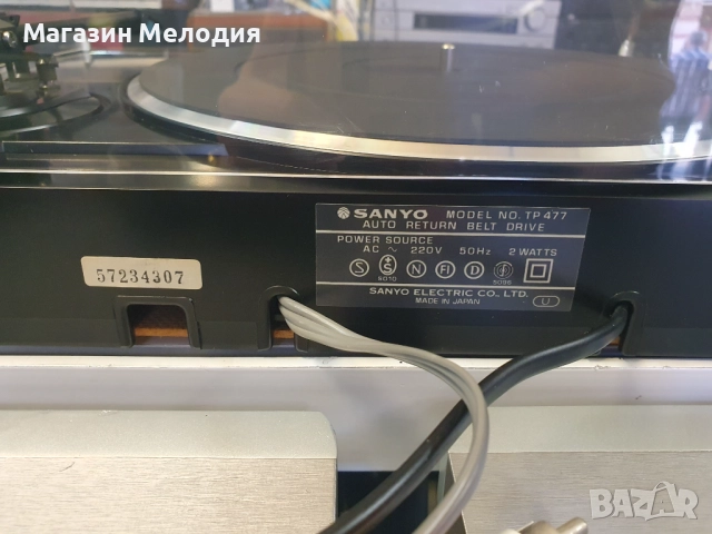 💽📻📀🎶 Грамофон SANYO TP 477 В отлично техническо и визуално състояние., снимка 15 - Грамофони - 37806406