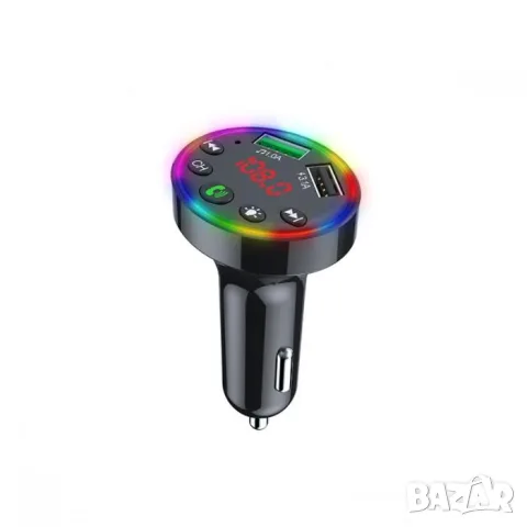 FM трансмитер 12V/24V с Bluetooth 2 USB и 7-цветна LED светлина