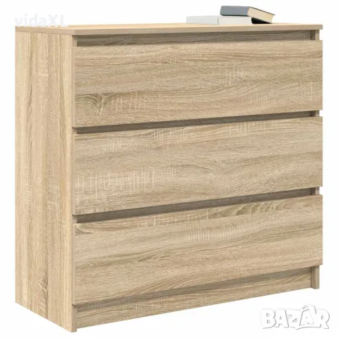 vidaXL Страничен шкаф, дъб сонома, 80x35x76 см, инженерно дърво, снимка 4 - Бюфети - 56148393