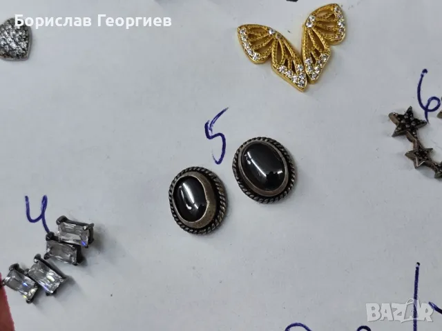 Сребърни обеци 925 8 чифта, снимка 6 - Обеци - 32205314